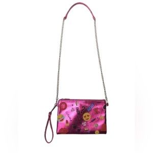 028. NWT Bari Lynn Hot Fuchsia Emoji Crossbody Bag